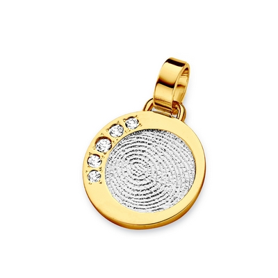 Dazzling Zirconia i hvidguld med kant i guld
