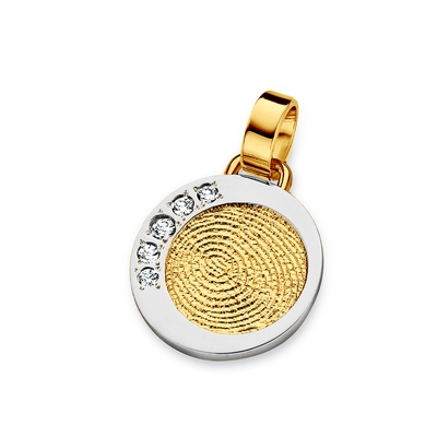 Dazzling Zirconia i guld med kant i hvidguld