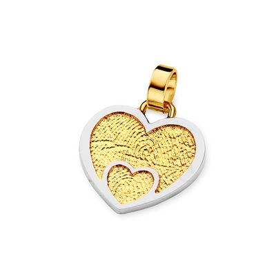 Loved One Pendant i guld med kant i hvidguld