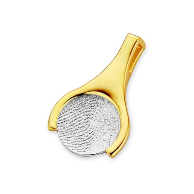 Memory Pendant i hvidguld med kant i guld