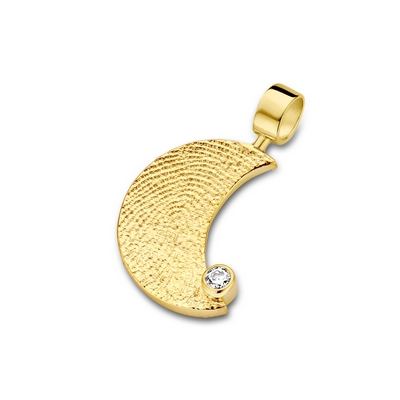 Moon Zirconia Pendant i guld
