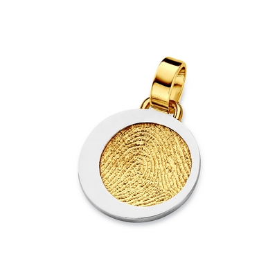 Precious Pendant i guld med kant i hvidguld