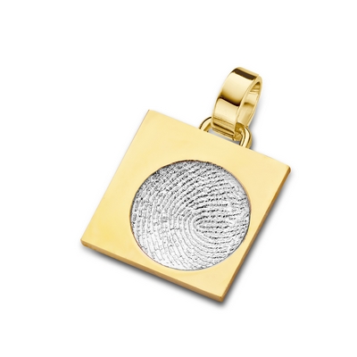 Sky Pendant i hvidguld med kant i guld